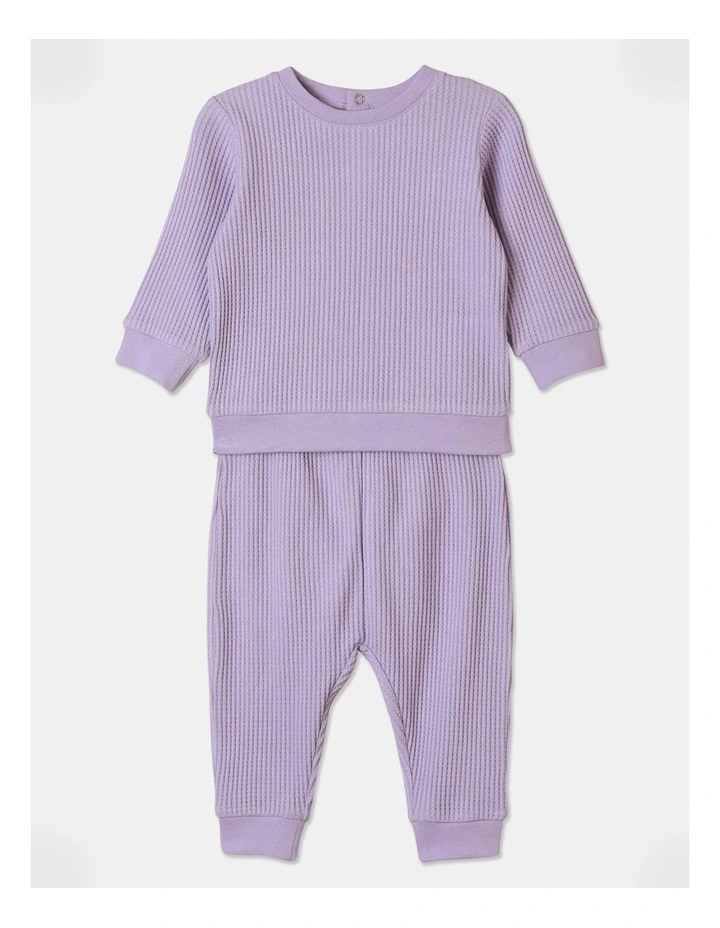 Waffle Pyjama Set in Lavender