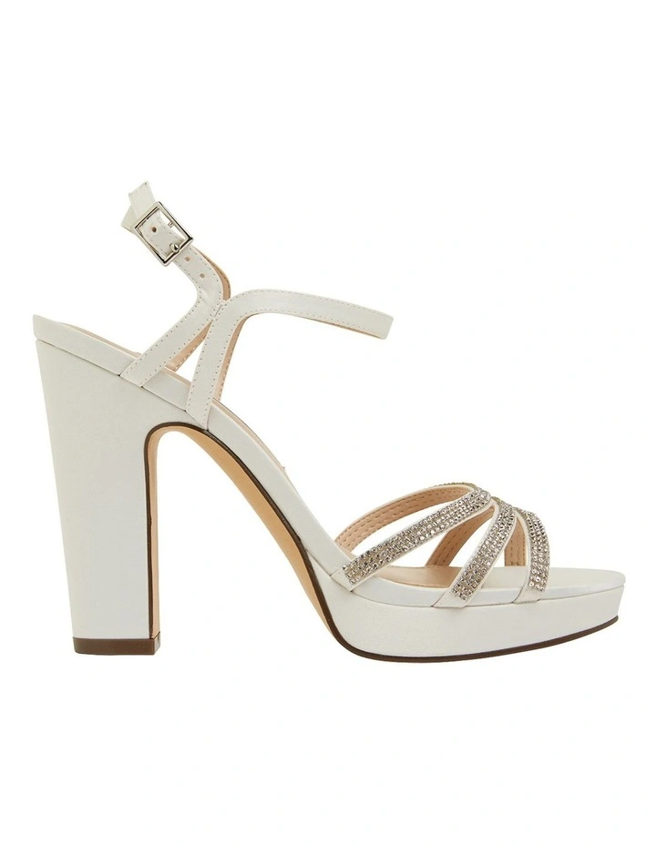 Saralyn Ivory Satin Sandals