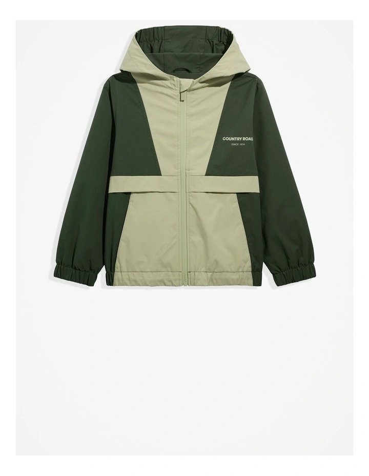 Zip Rain Jacket in Olive