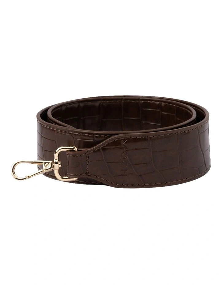 Stone-Pattern PU Strap in Brown