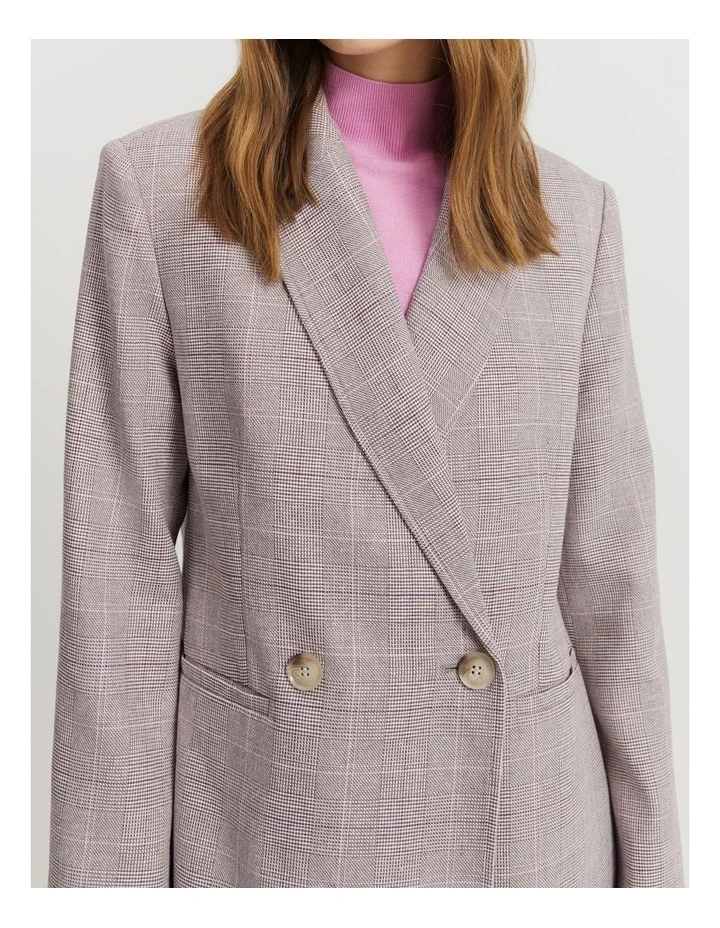 Twill Check Blazer in Truffle Check