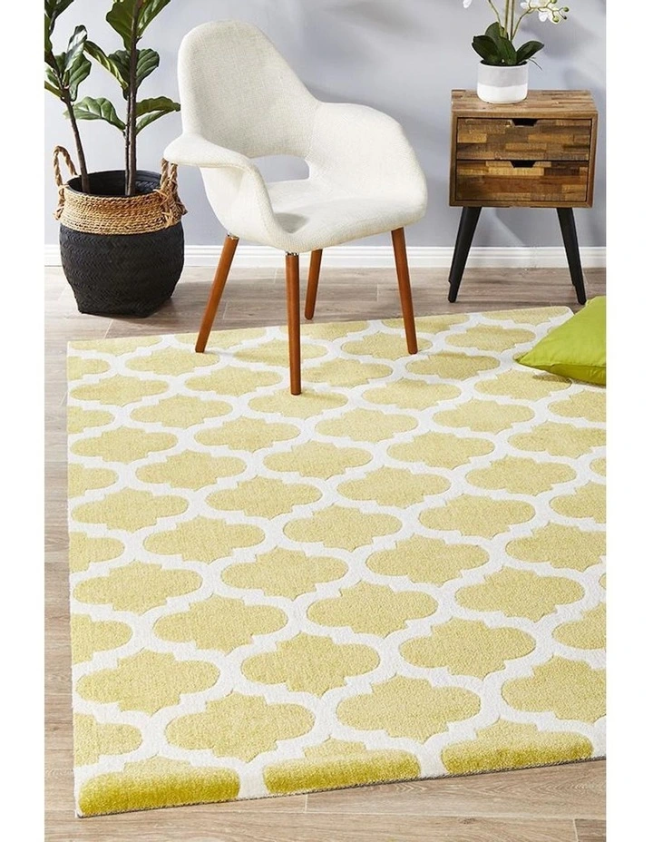 City Trellis Stylish Design Rug in Green
