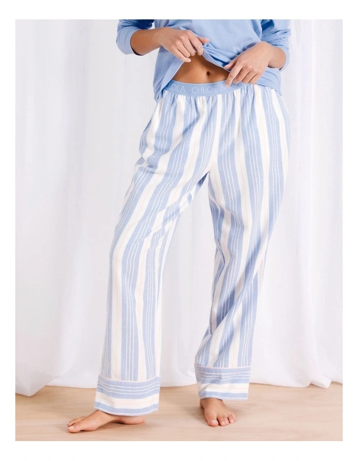Woven Cotton Pant in Blue