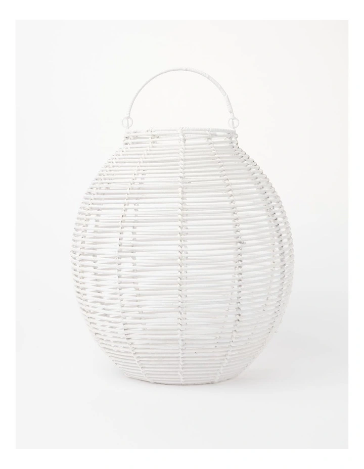 Narrabeen Rattan Lantern Large 40cm in White