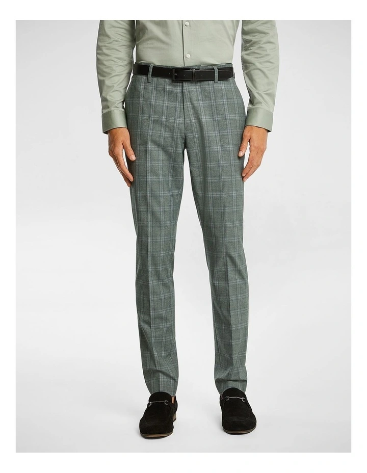 Potter Check Skinny Dress Pant in Green
