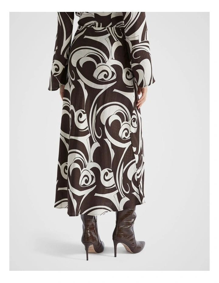 Jacquard Swirl Skirt in Retro Swirl