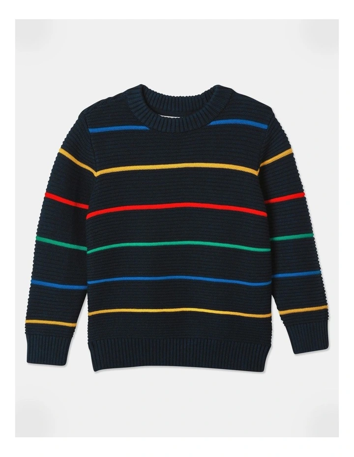Ottoman Crew Neck Jumper (3-8 Years) in Navy