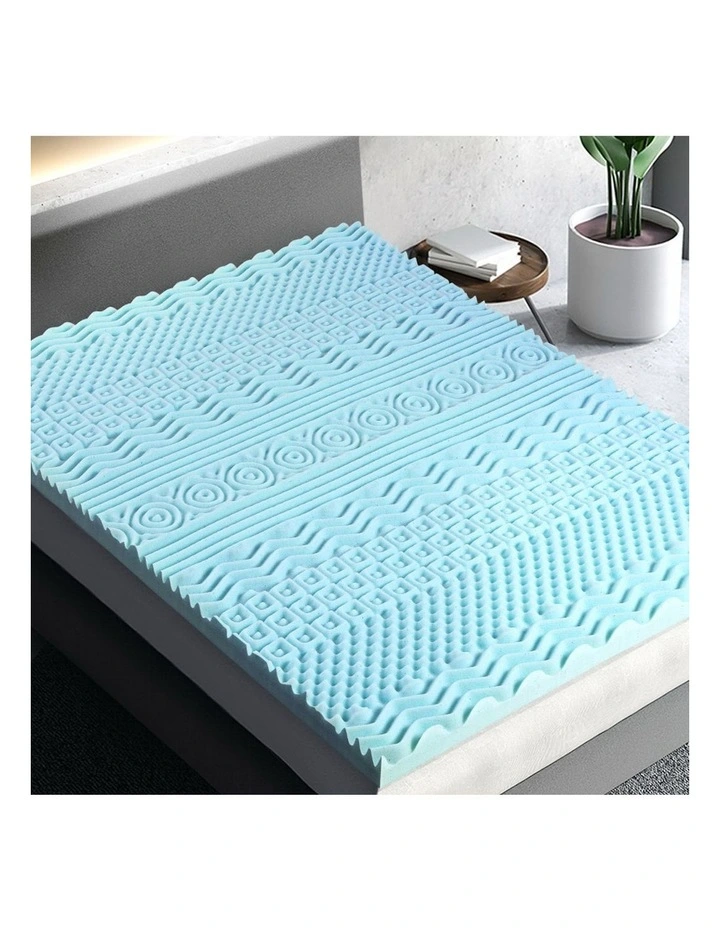 King Bedding 11-zone Memory Foam Mattress Topper 8cm in Blue
