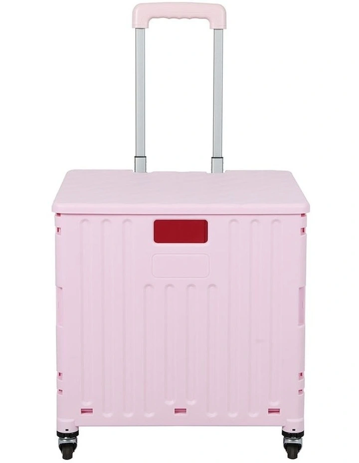 Folding Shopping Trolley Cart in Pink