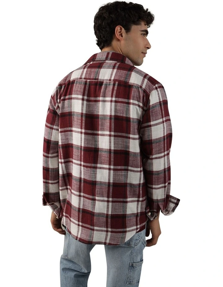Super Soft Flannel Shirt in Burgundy