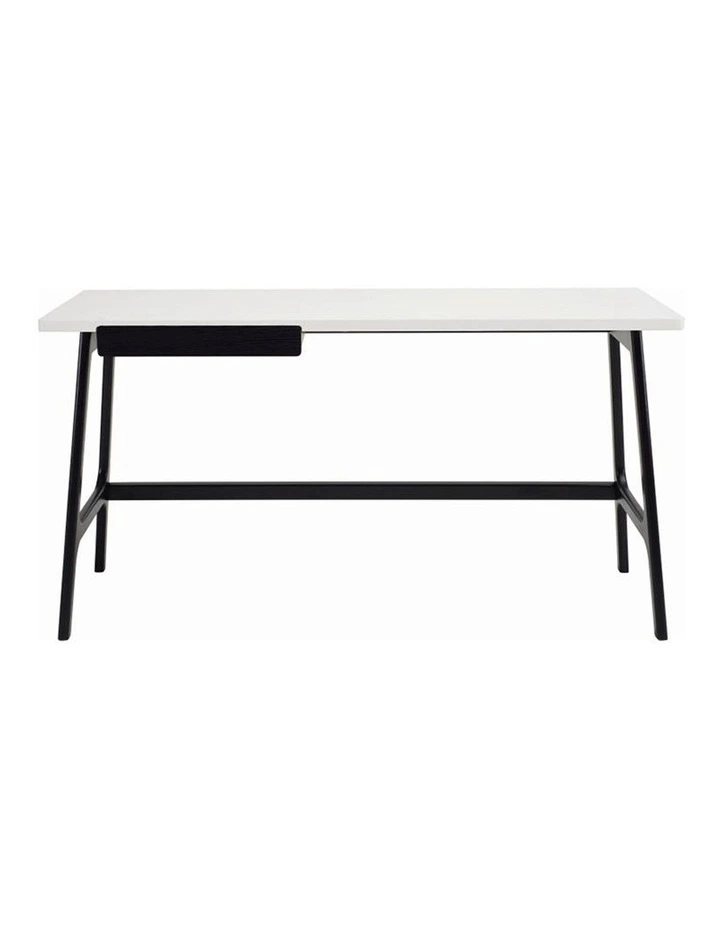 Morey Study Desk White and Black