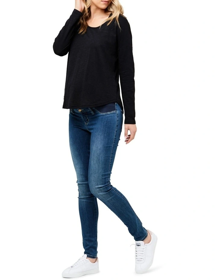 Jaiden Long Sleeve Tee in Black