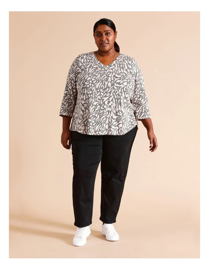 Organic Cotton Blend Relaxed Stretch Denim Pant In Black