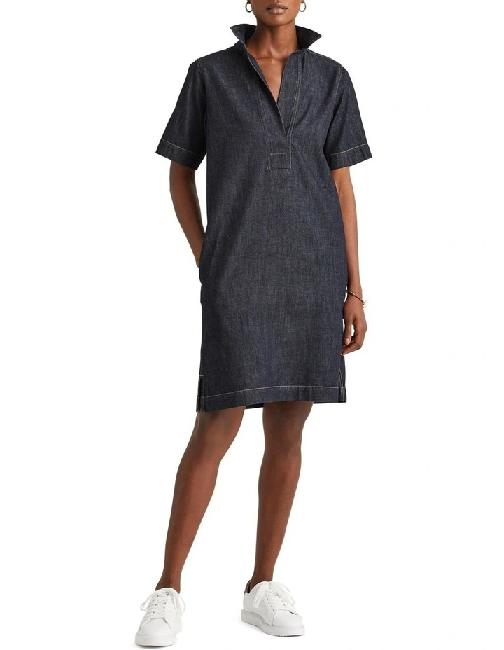 Denim Shift Dress Blue