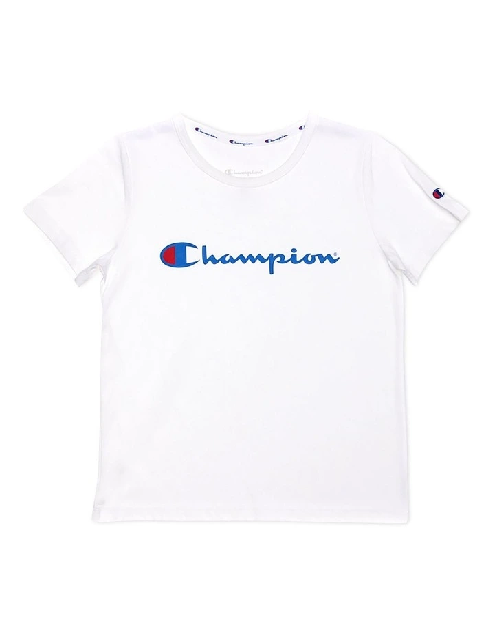 Script Short Sleeve Tee in White