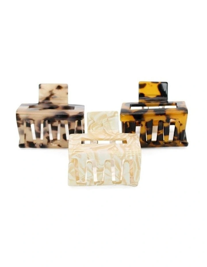 Melina Hair Claw Set in Shell Mix