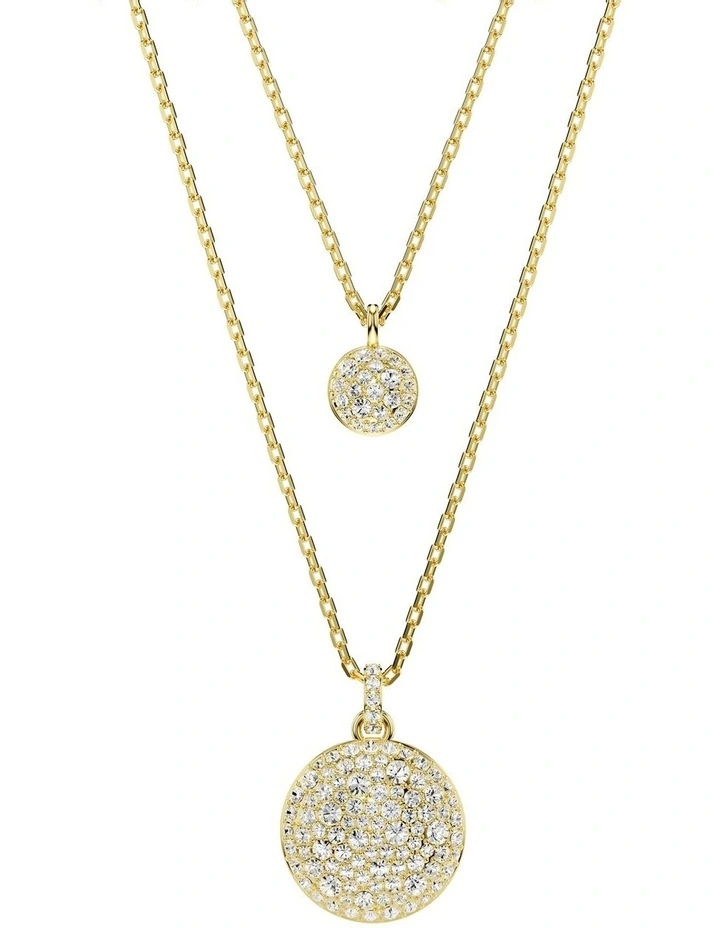 Meteora Layered Pendant Gold-Tone Plated in White