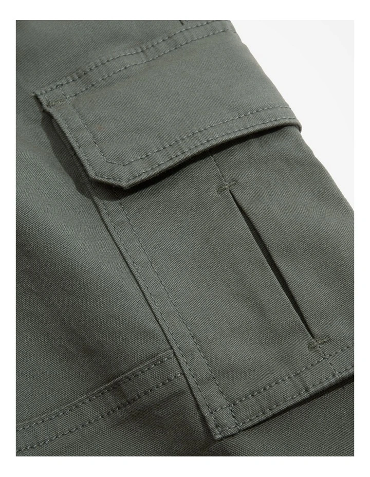 Organically Grown Cotton Cargo Pant in Khaki Green