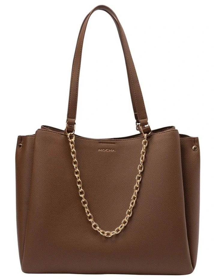 Sienna Stud Tote Bag in Chocolate