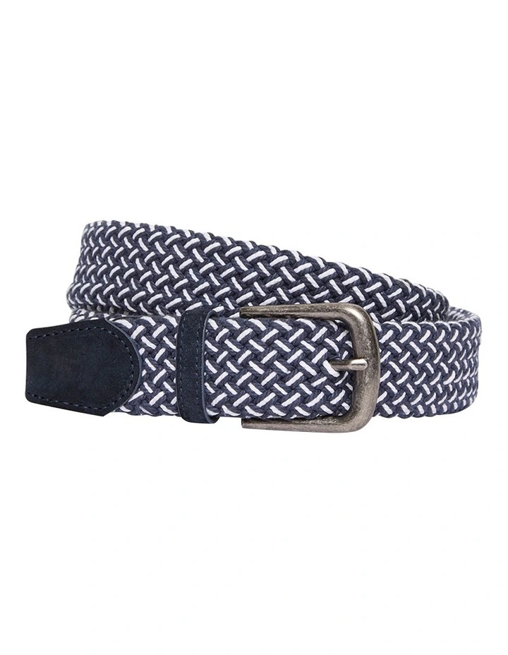 Ryo Cotton Belt in Navy/White