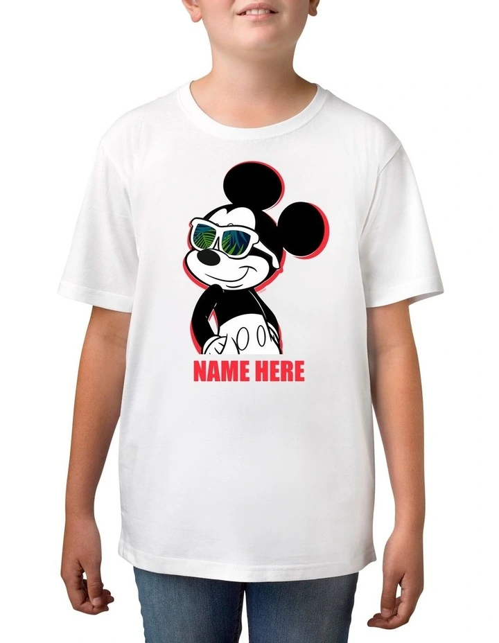 Boy's Disney Mickey Mouse Personalised Cotton T Shirt