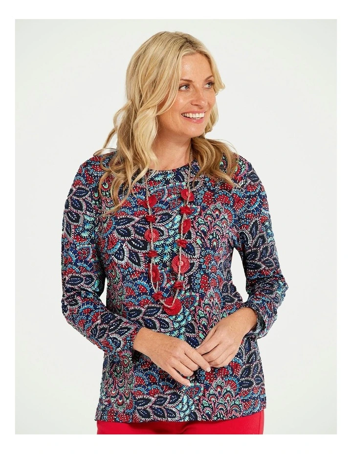 Bridie Print Long Sleeve Top in Assorted