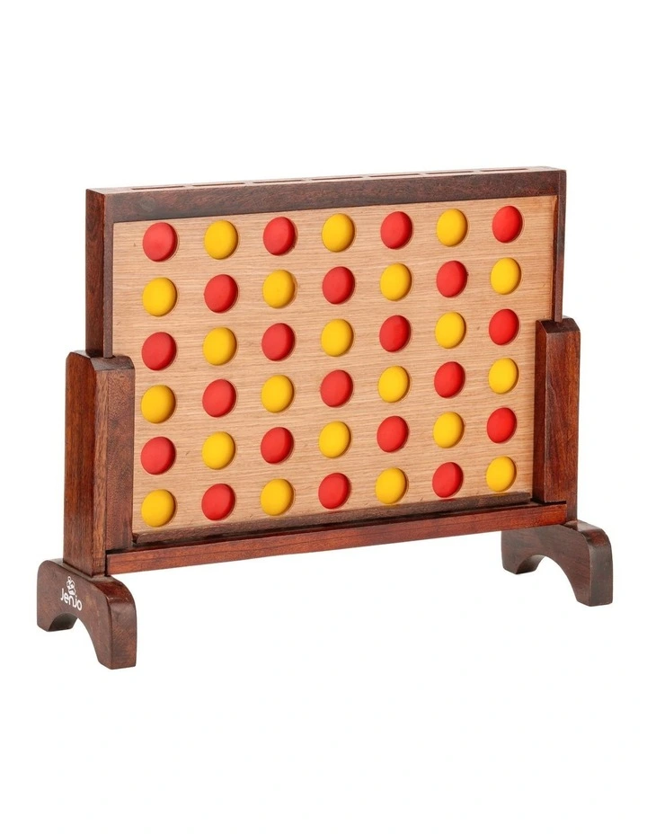 Mini Four In A Row Polished Hardwood 52x16x40cm Outdoor/Indoor Boardgame