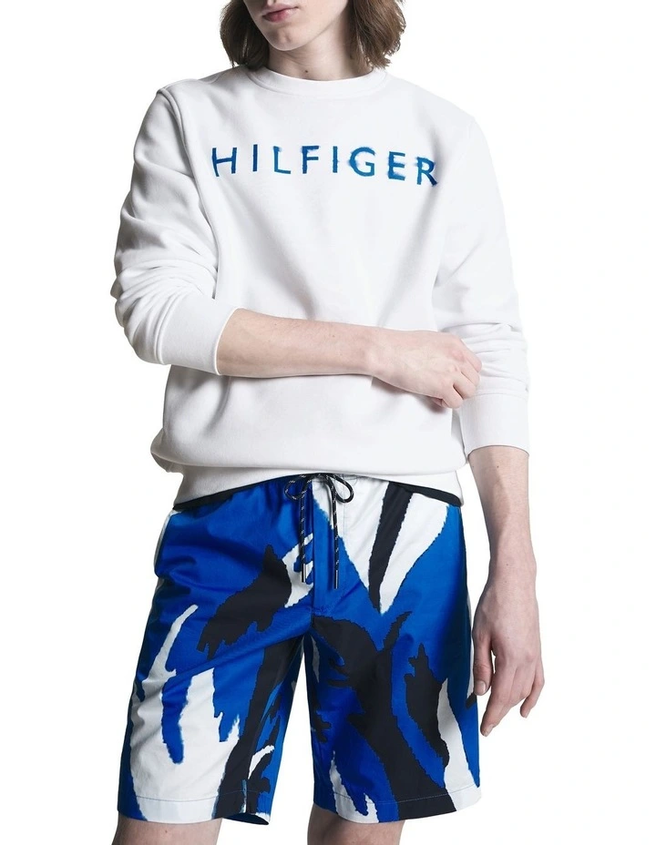 Crafted Logo Flex Fleece Sweatshirt in White