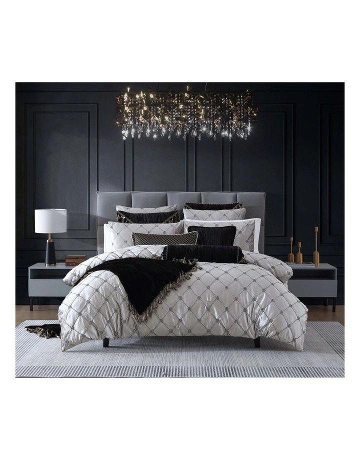 Julienne Quilt Cover Set in Platinum