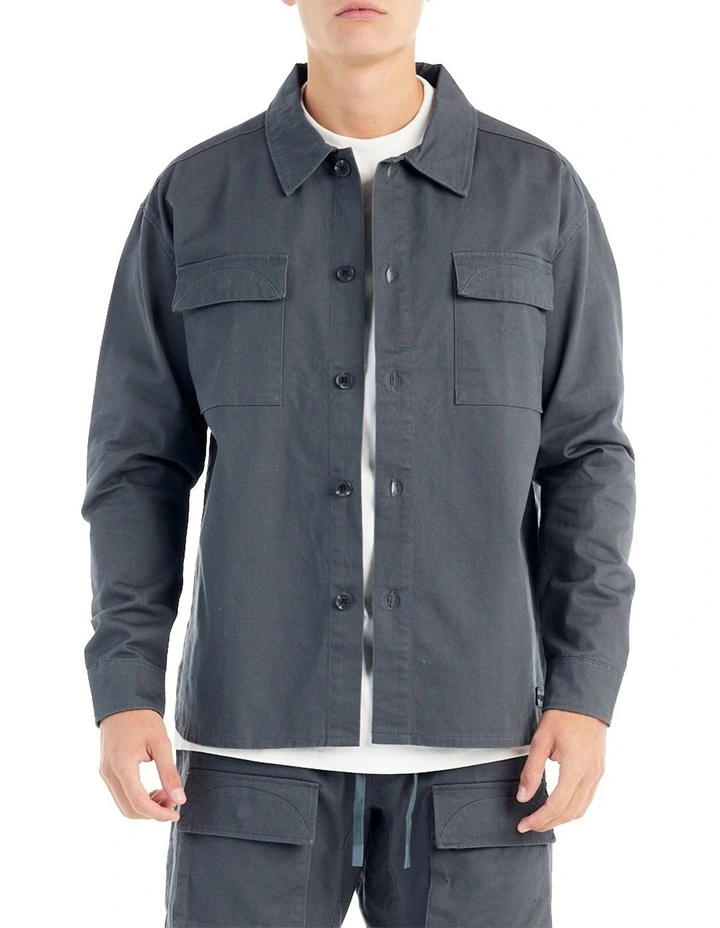 Dover Shacket Shirt in Slate