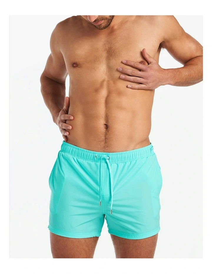 Grid Swim Short in Bondi Blue
