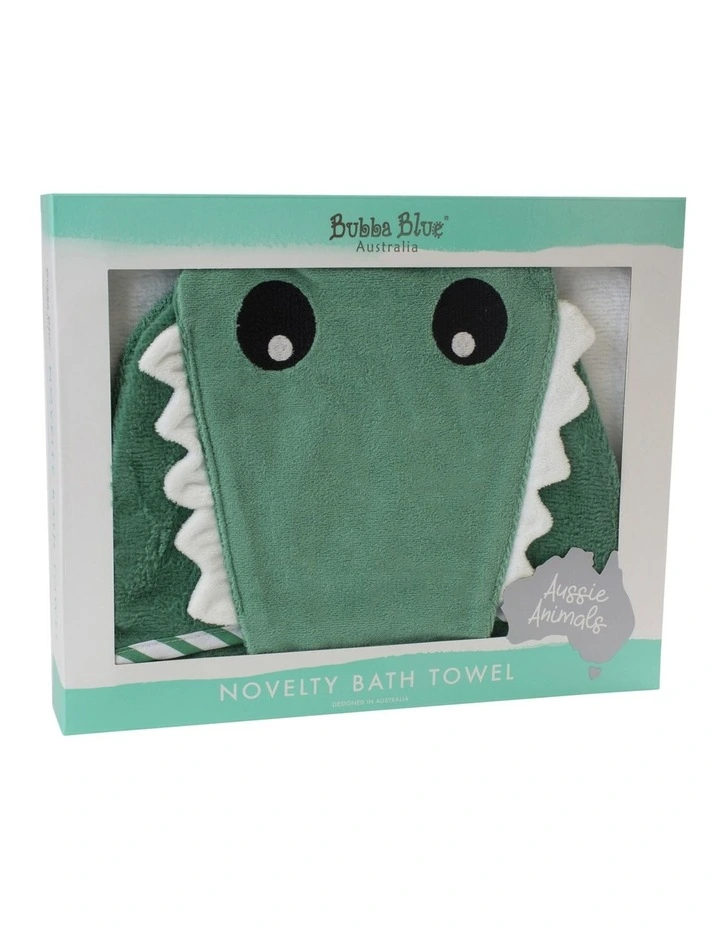 Aussie Animals Crocodile Novelty Hooded Towel in Green