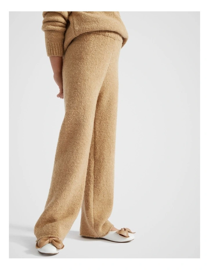 Boucle Knit Pant in Caramel
