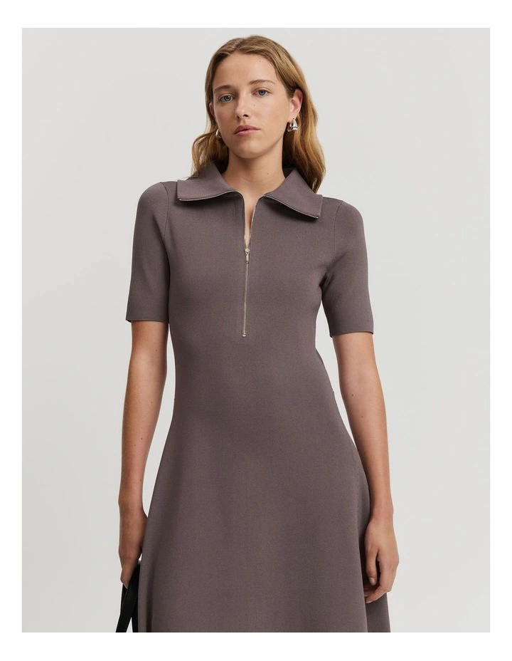 Compact Knit Dress in Truffle