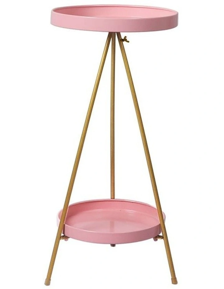 2 Tiers Outdoor Indoor Plant Stand in Pink