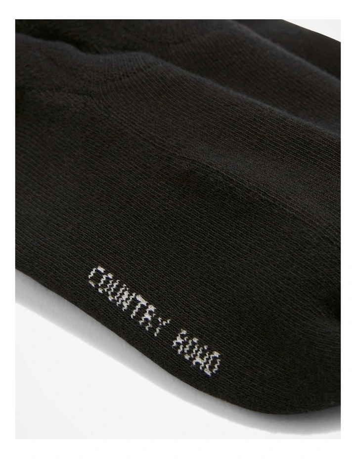 Australian Cotton Blend Cushion Sock Pack of 3 in Black