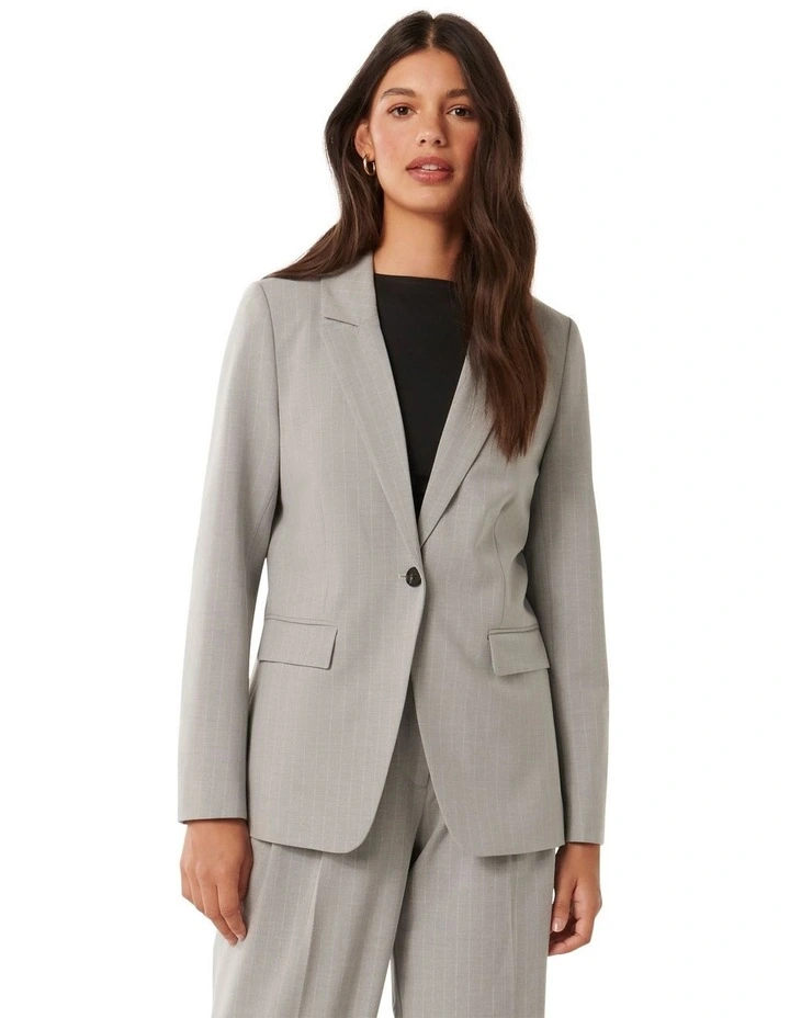 Jodie Single Breasted Blazer in Grey