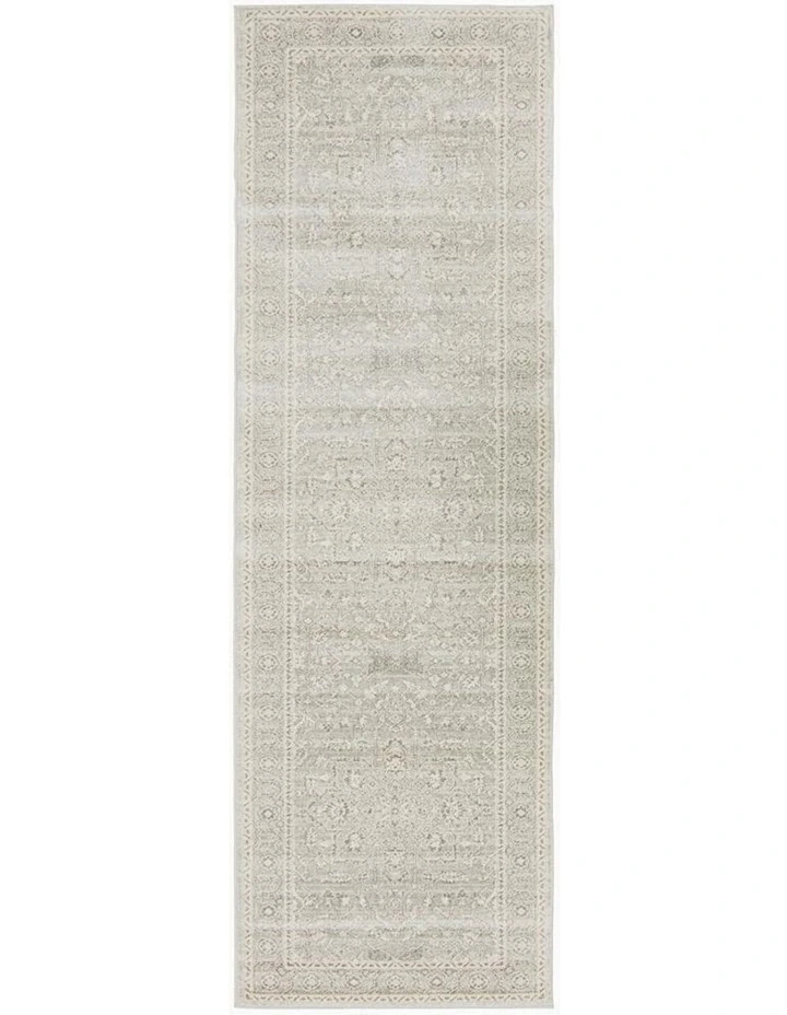 Evoke Silver Flower Transitional Runner Rug