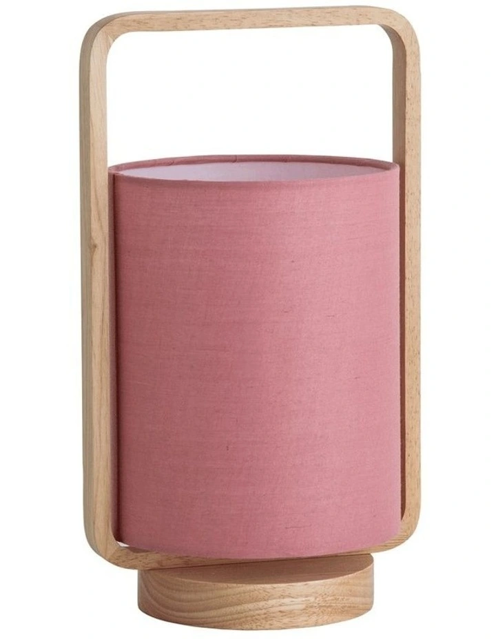 Lucia Timber & Cotton Table Lamp Pink