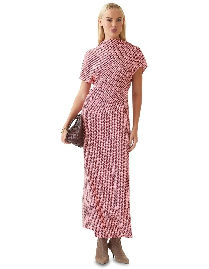 Victoria Spot Print Dress in Red/Pink