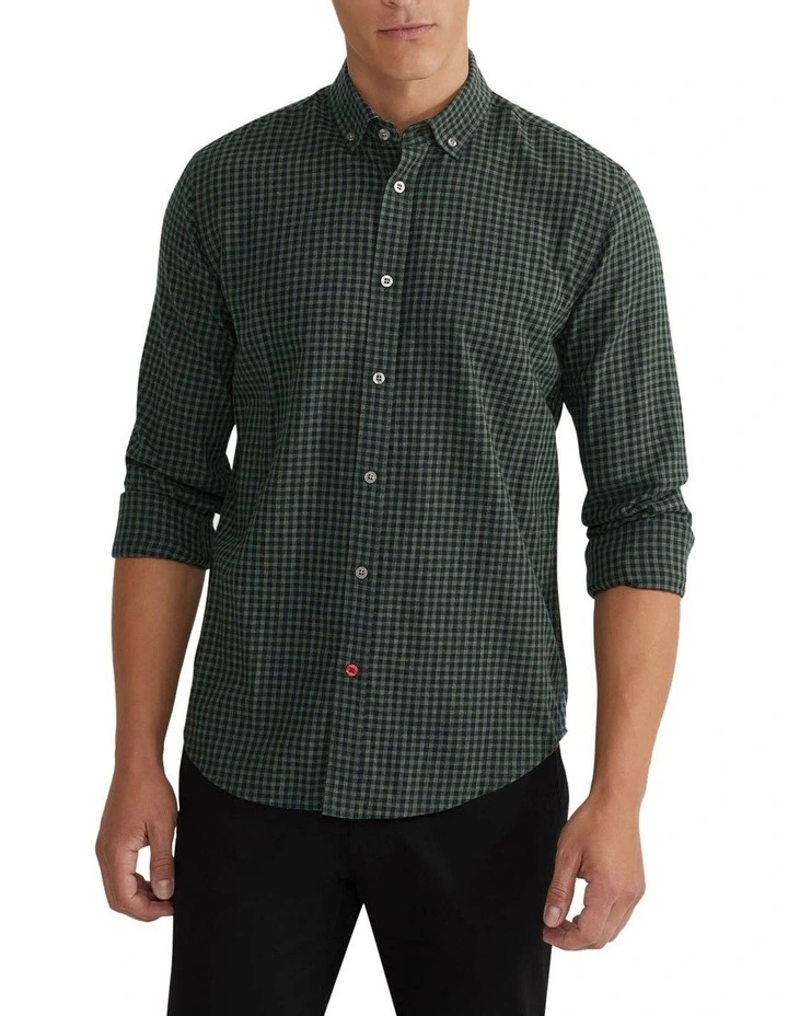 Stratton Small Check Shirt in Green