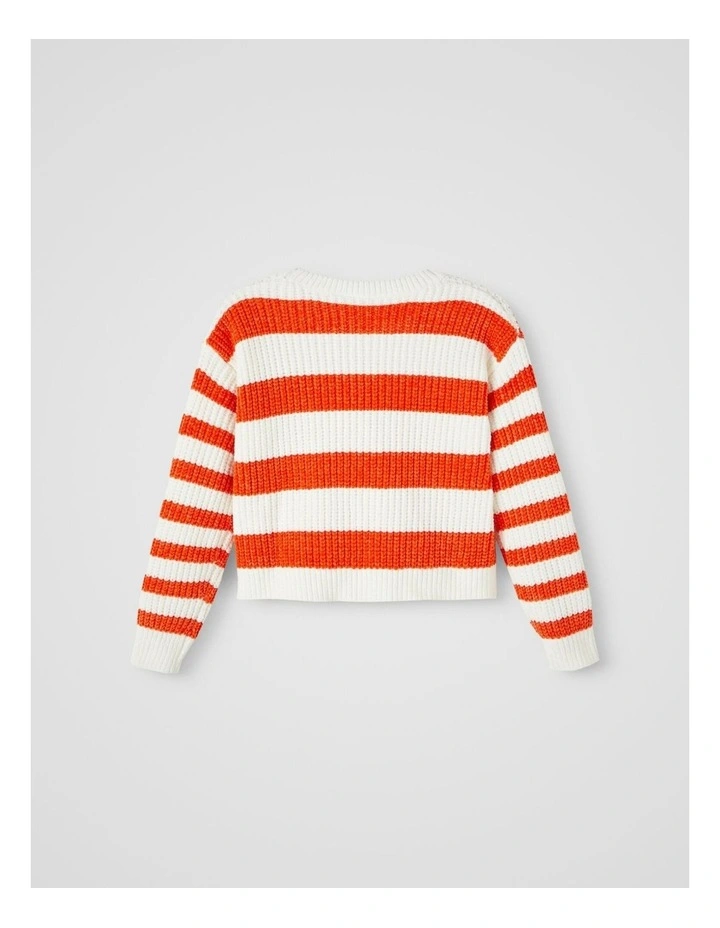 Janna Stripe Cropped Knit in White