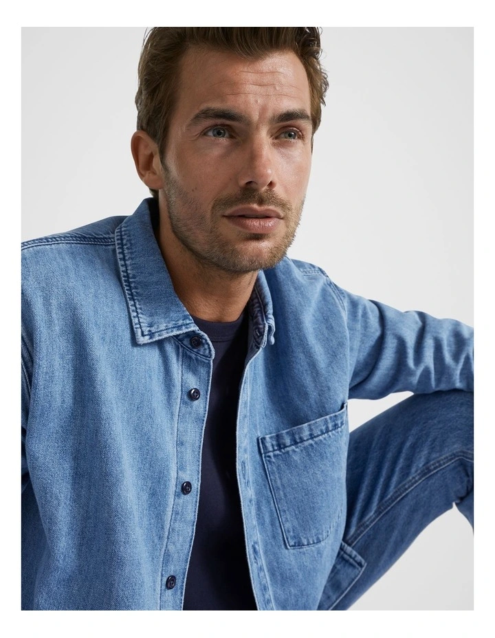 Denim Shirt in Mid Wash