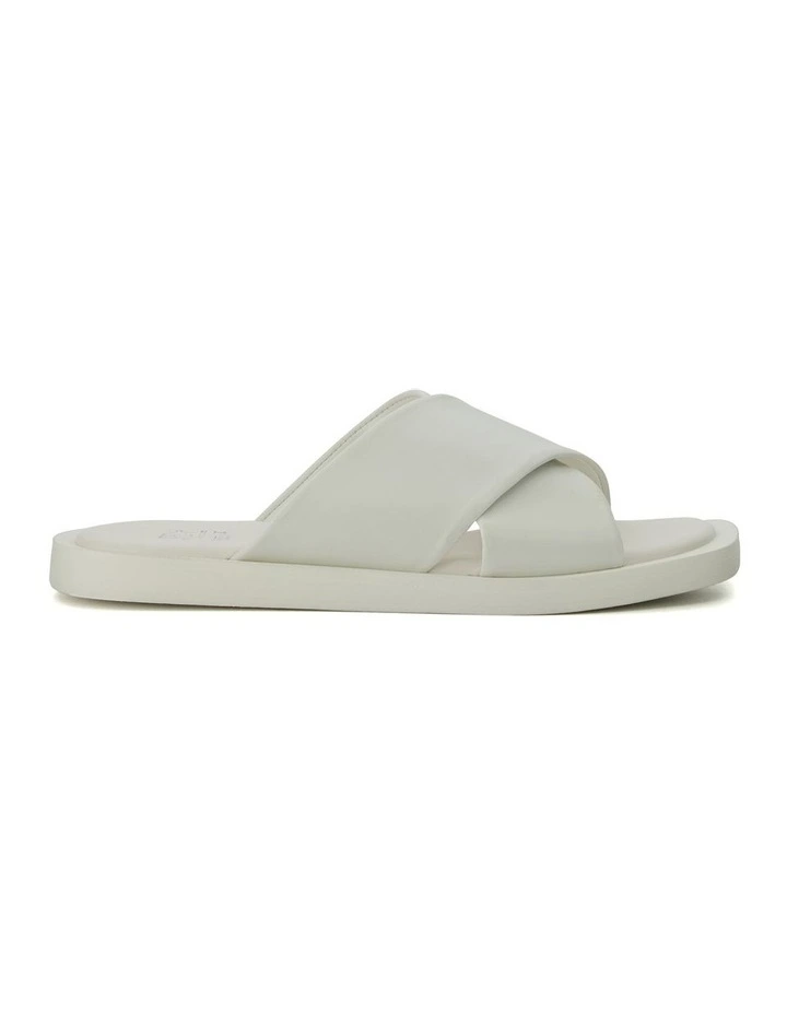 Licorice Flat Sandal in White