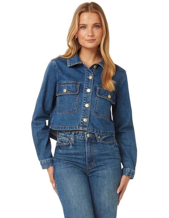Dana Denim Shacket in Blue