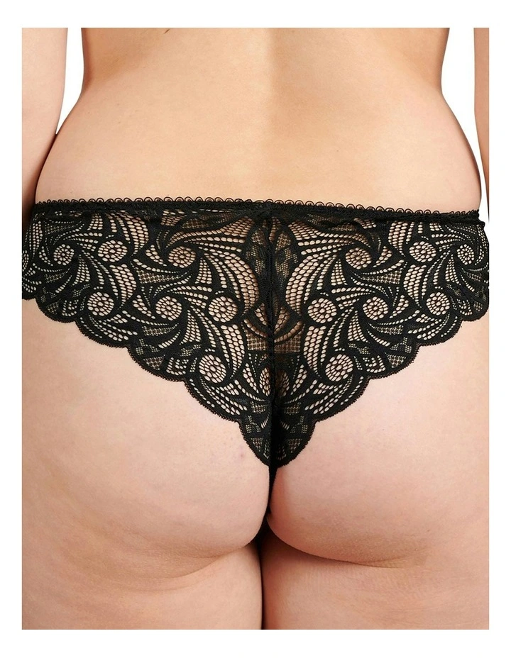 Ariane Lace Brazilian Cut Brief in Black