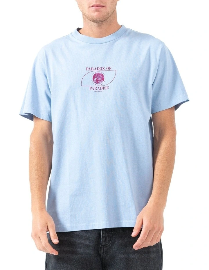 Portrait Of Paradise Merch Fit Tee in Sky Blue