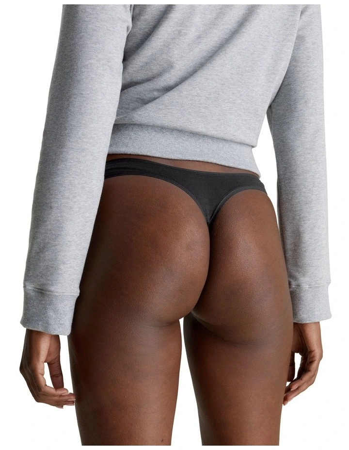 Ideal Cotton Thong in Black