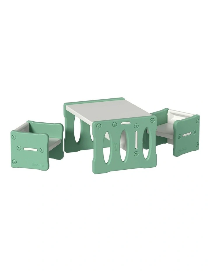 Kids Table and Chairs Set Hdpe in Green