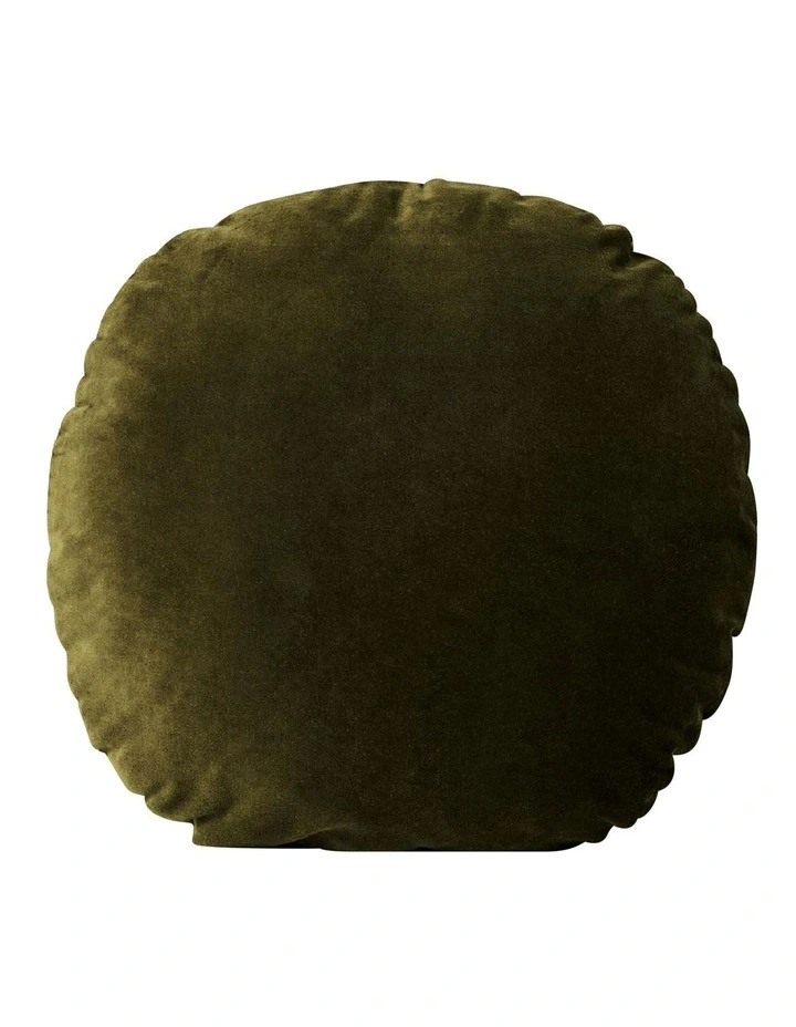 Luxury Velvet 55cm Round Cushion in Khaki